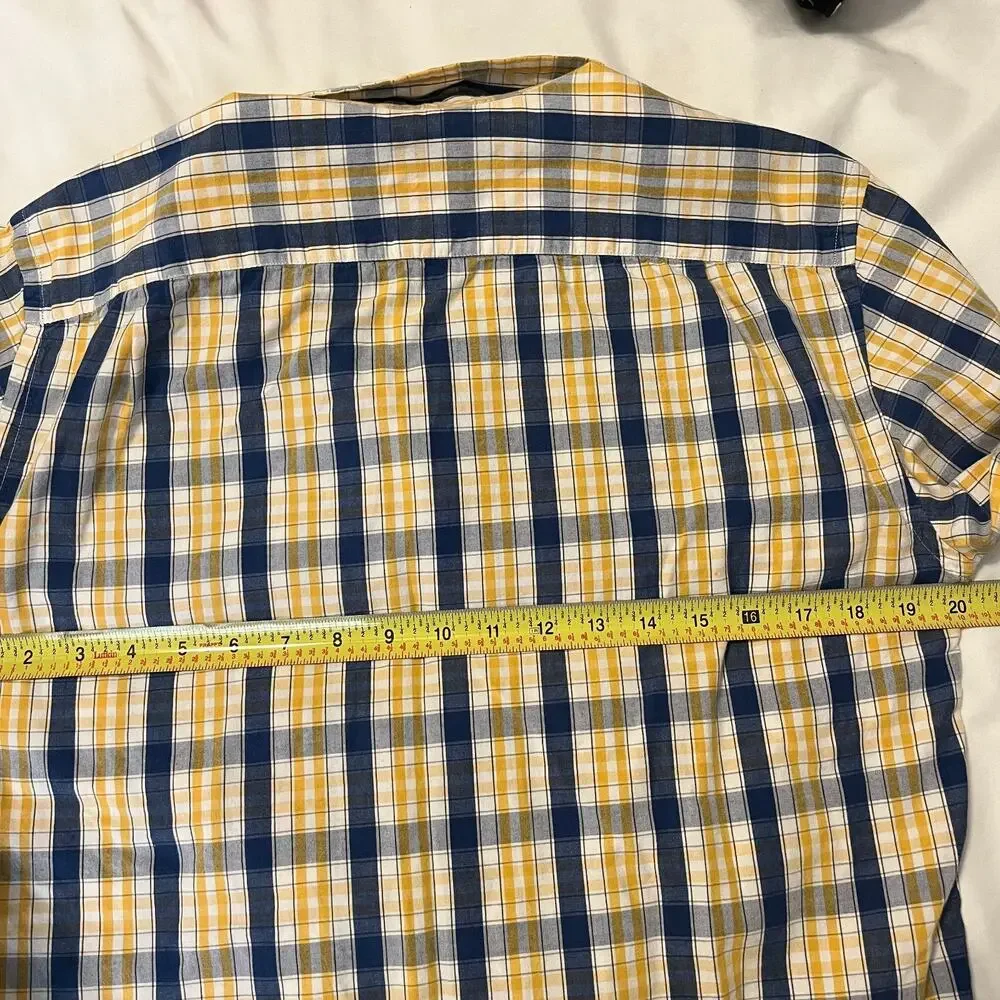 J CREW 100% Cotton Blue Yellow Button Down Long Sleeve Tailored Fit Shirt Small
